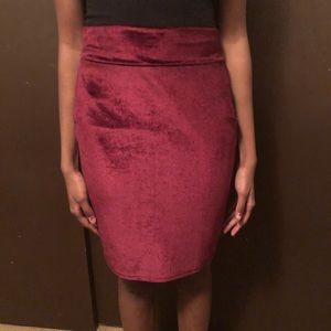 Burgundy mini skirt